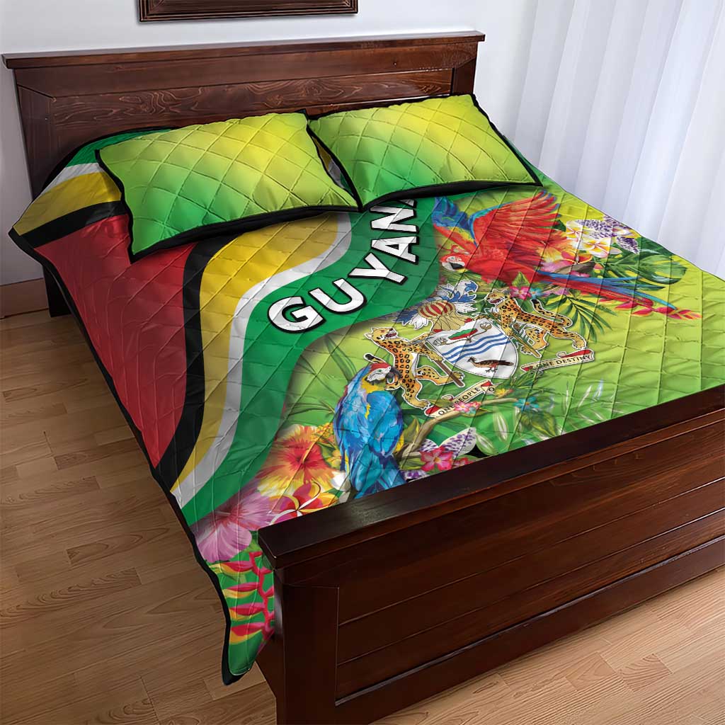 Guyana Republic Day Quilt Bed Set Happy Mashramani Flag Style