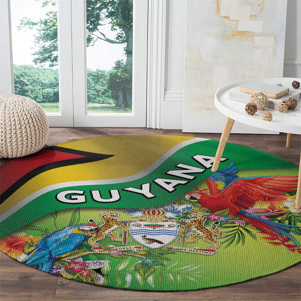 Guyana Republic Day Round Carpet Happy Mashramani Flag Style
