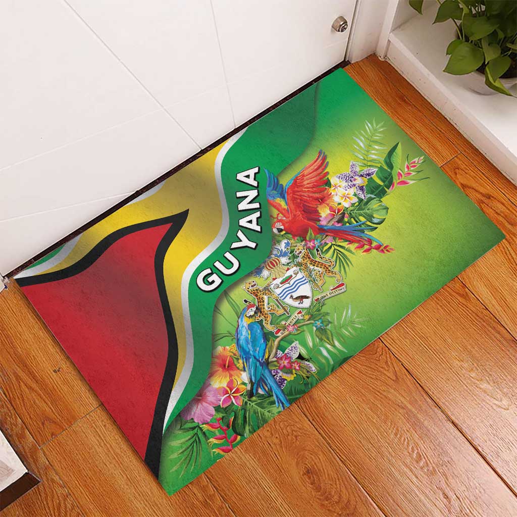 Guyana Republic Day Rubber Doormat Happy Mashramani Flag Style