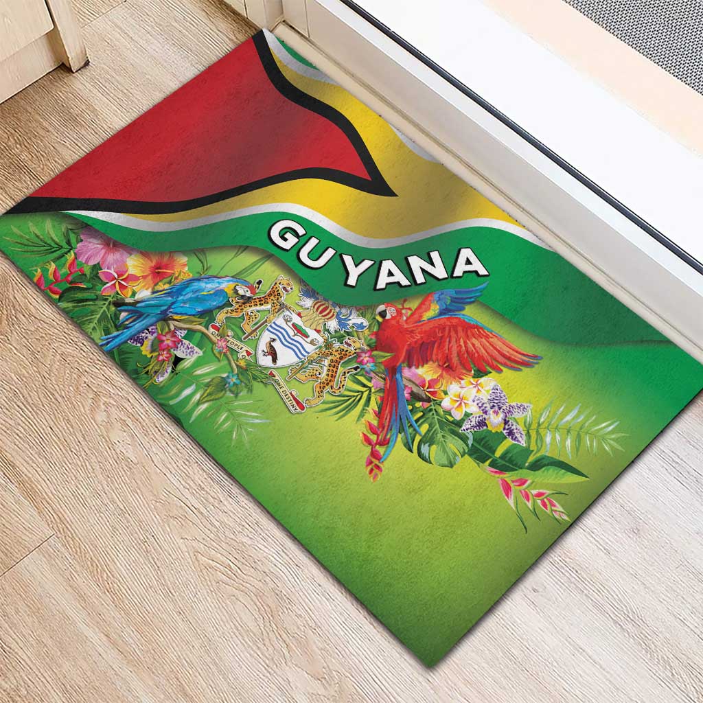 Guyana Republic Day Rubber Doormat Happy Mashramani Flag Style
