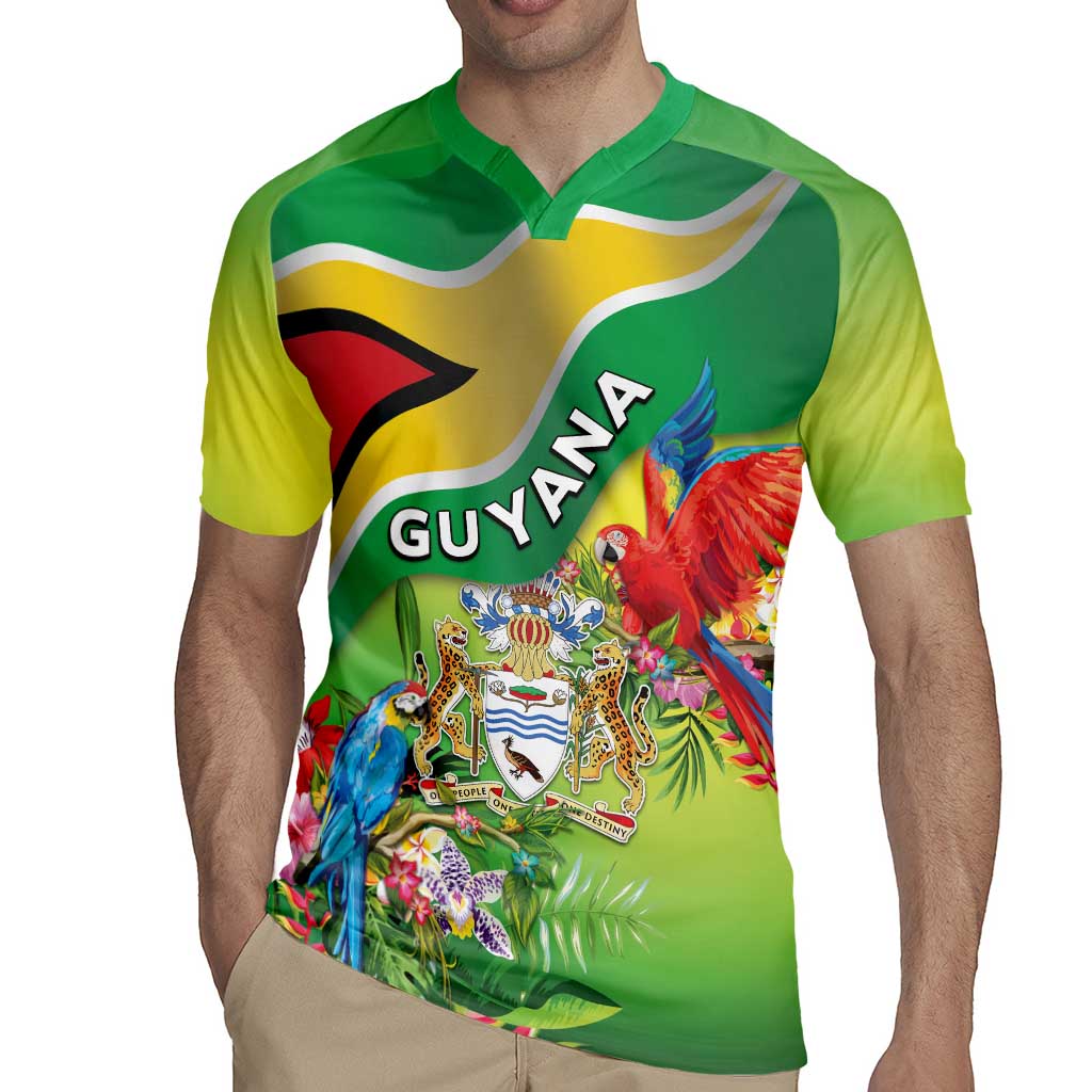 Guyana Republic Day Rugby Jersey Happy Mashramani Flag Style