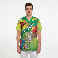 Guyana Republic Day Scrub Top Happy Mashramani Flag Style