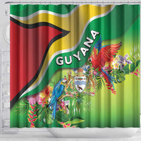 Guyana Republic Day Shower Curtain Happy Mashramani Flag Style