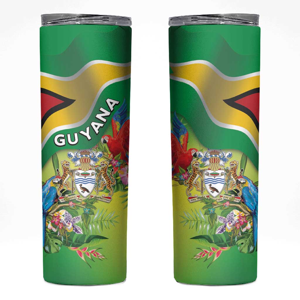 Guyana Republic Day Skinny Tumbler Happy Mashramani Flag Style