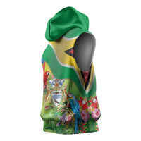 Guyana Republic Day Sleeveless Hoodie Happy Mashramani Flag Style