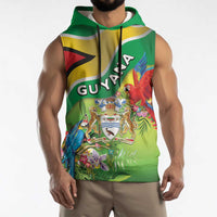 Guyana Republic Day Sleeveless Hoodie Happy Mashramani Flag Style