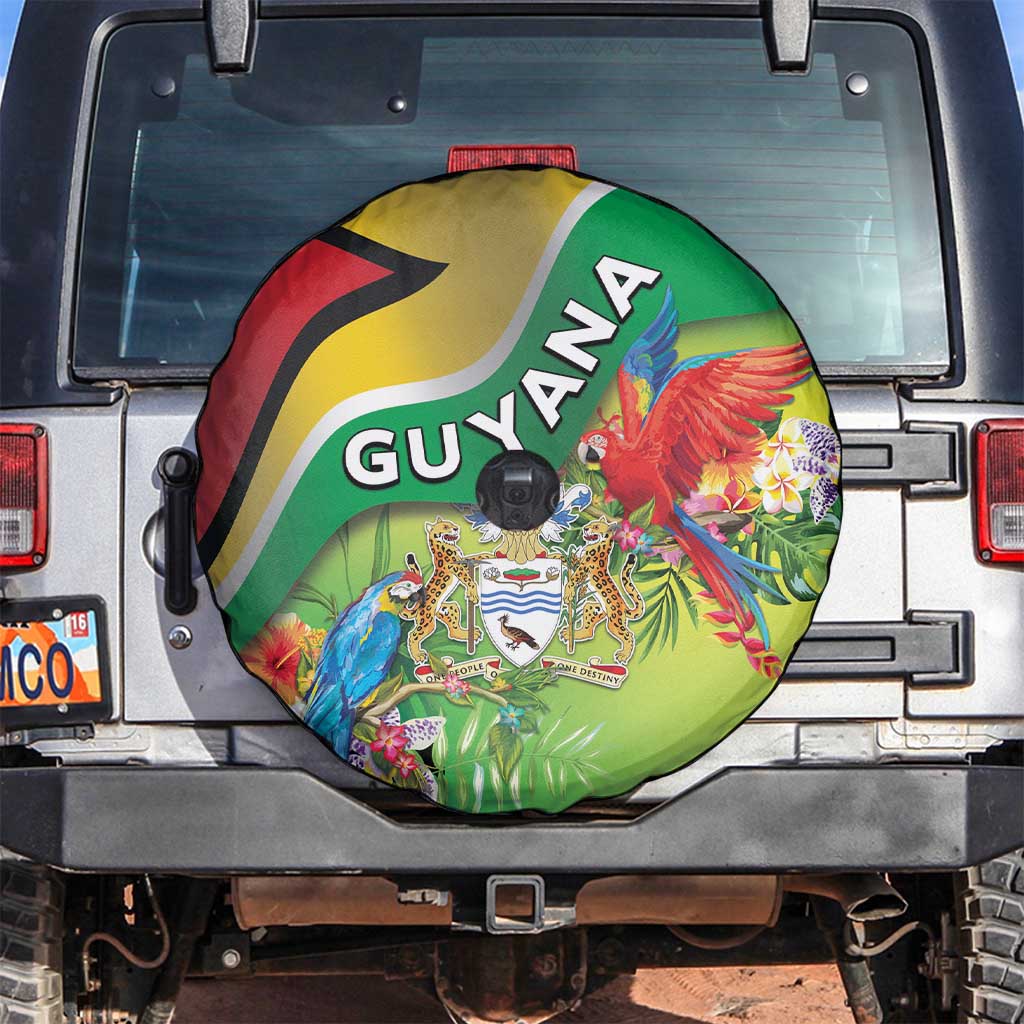 Guyana Republic Day Spare Tire Cover Happy Mashramani Flag Style