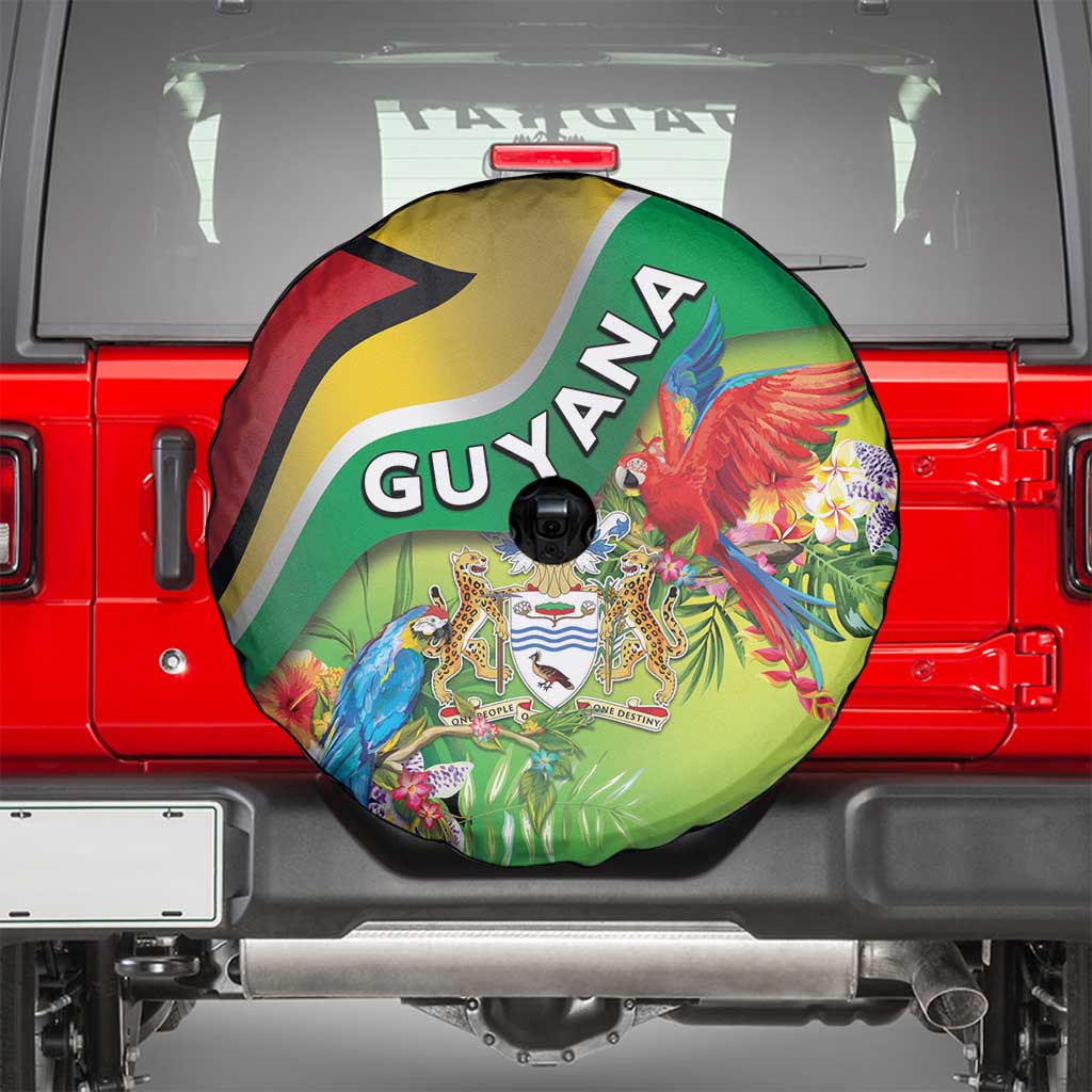 Guyana Republic Day Spare Tire Cover Happy Mashramani Flag Style