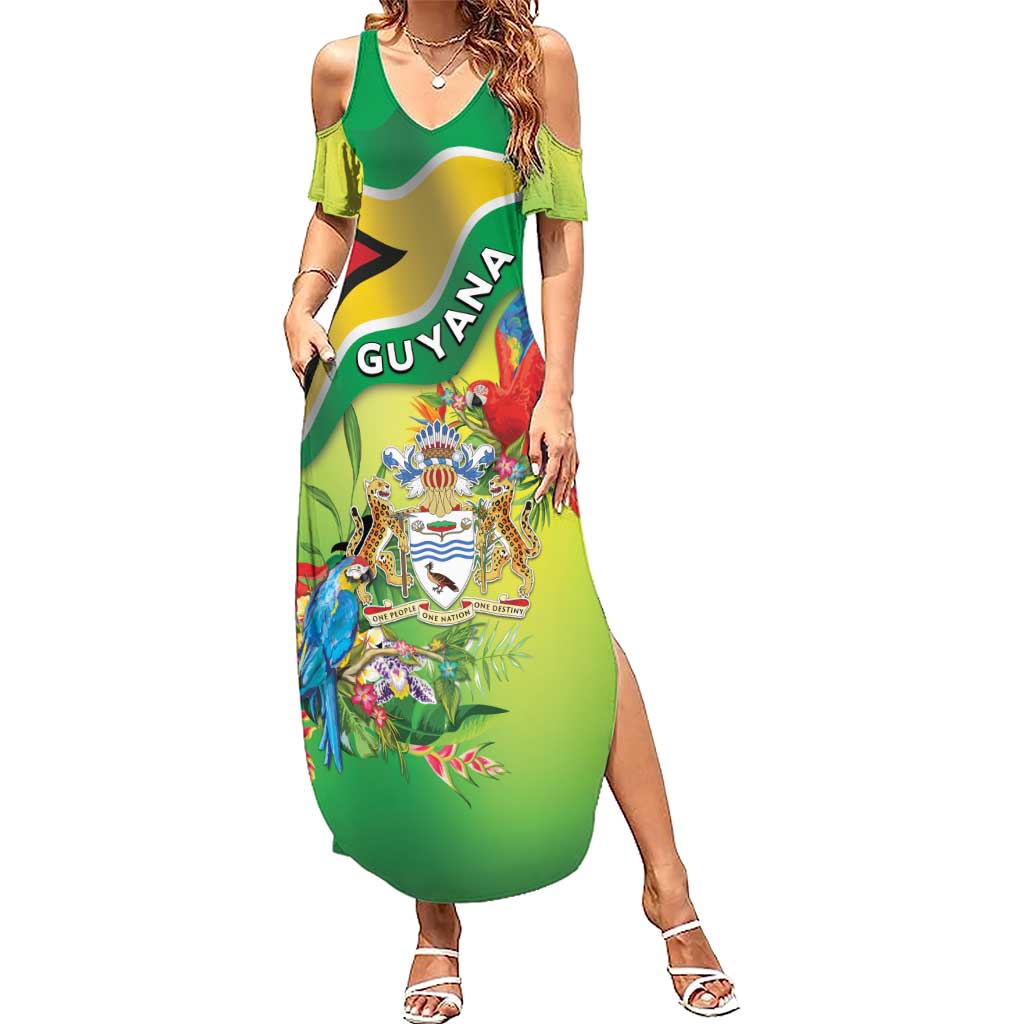 Guyana Republic Day Summer Maxi Dress Happy Mashramani Flag Style