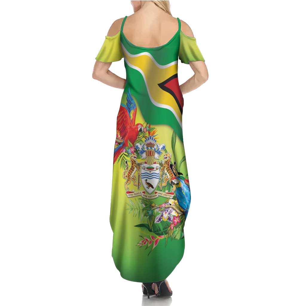 Guyana Republic Day Summer Maxi Dress Happy Mashramani Flag Style
