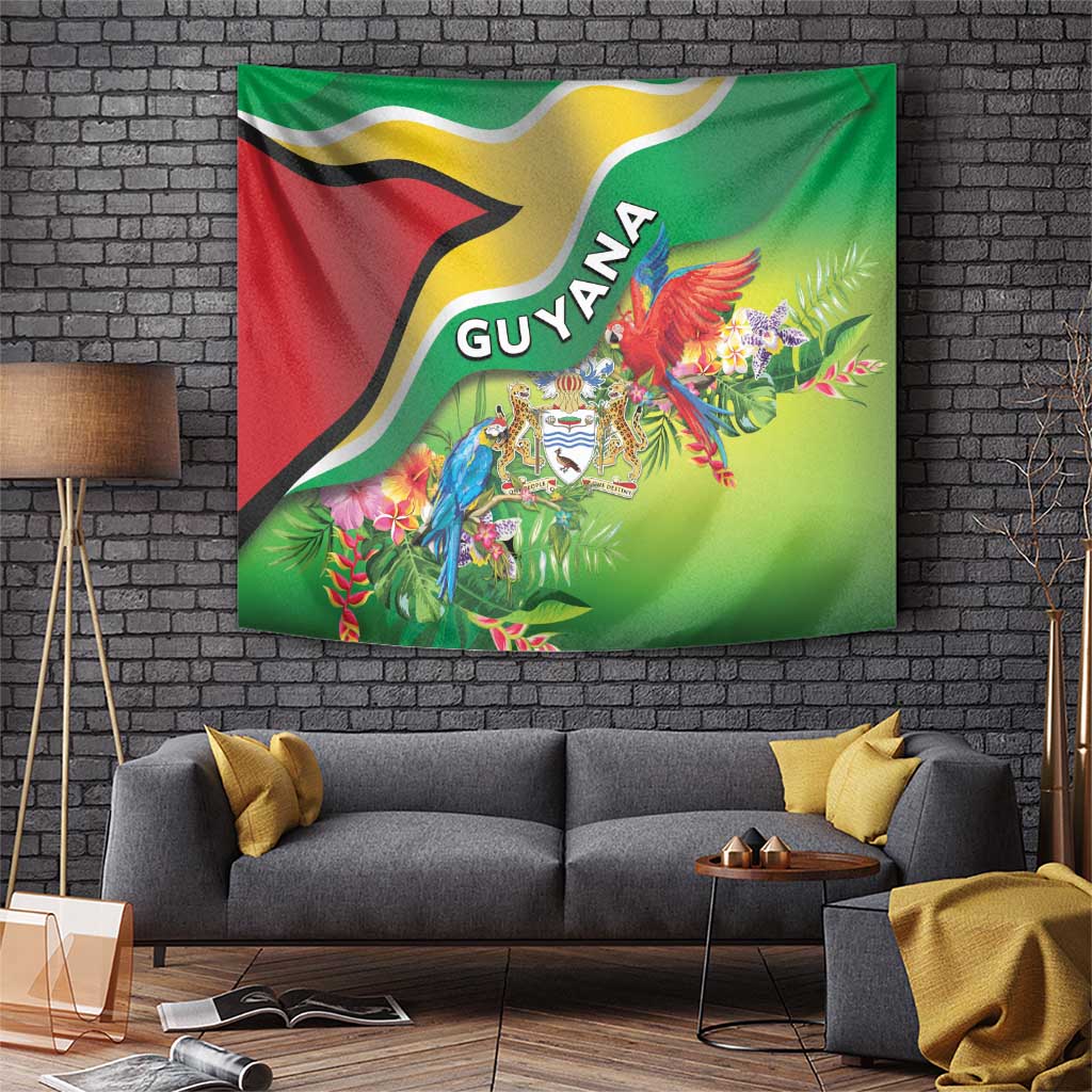 Guyana Republic Day Tapestry Happy Mashramani Flag Style