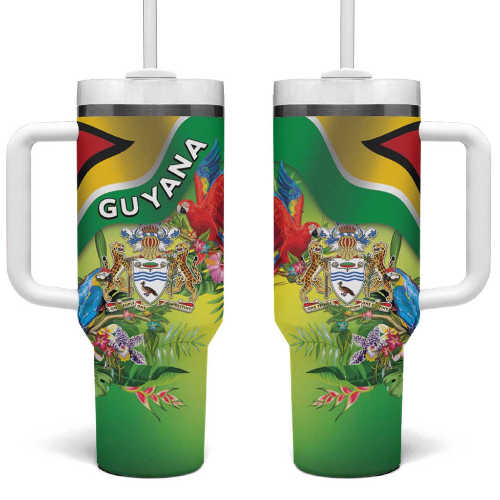 Guyana Republic Day Tumbler With Handle Happy Mashramani Flag Style