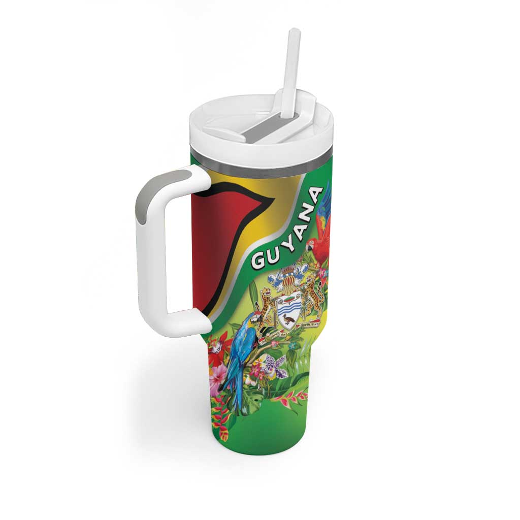 Guyana Republic Day Tumbler With Handle Happy Mashramani Flag Style