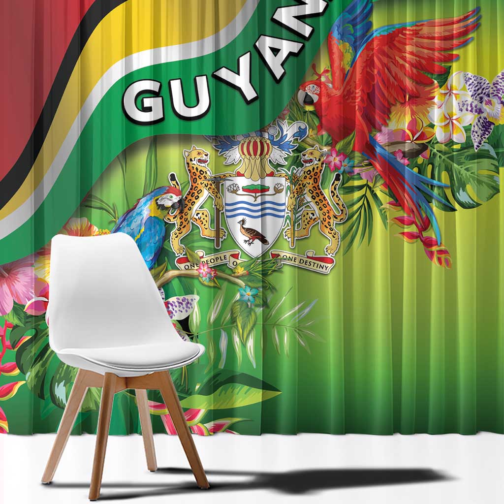 Guyana Republic Day Window Curtain Happy Mashramani Flag Style