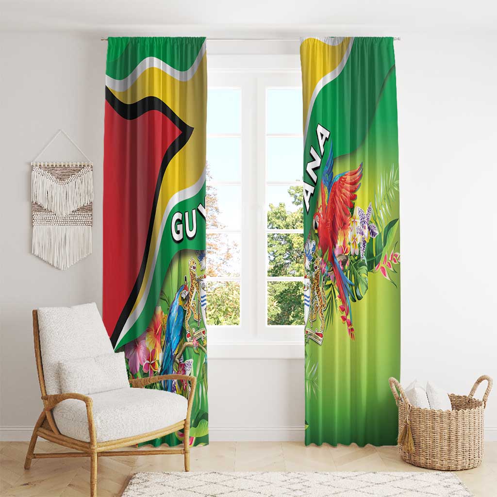 Guyana Republic Day Window Curtain Happy Mashramani Flag Style