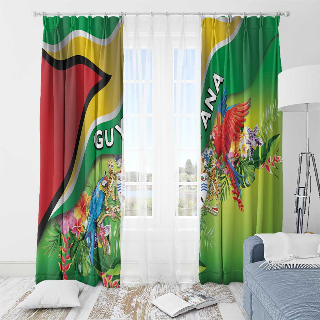 Guyana Republic Day Window Curtain Happy Mashramani Flag Style