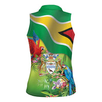 Guyana Republic Day Women Sleeveless Polo Shirt Happy Mashramani Flag Style