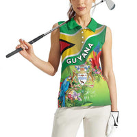 Guyana Republic Day Women Sleeveless Polo Shirt Happy Mashramani Flag Style
