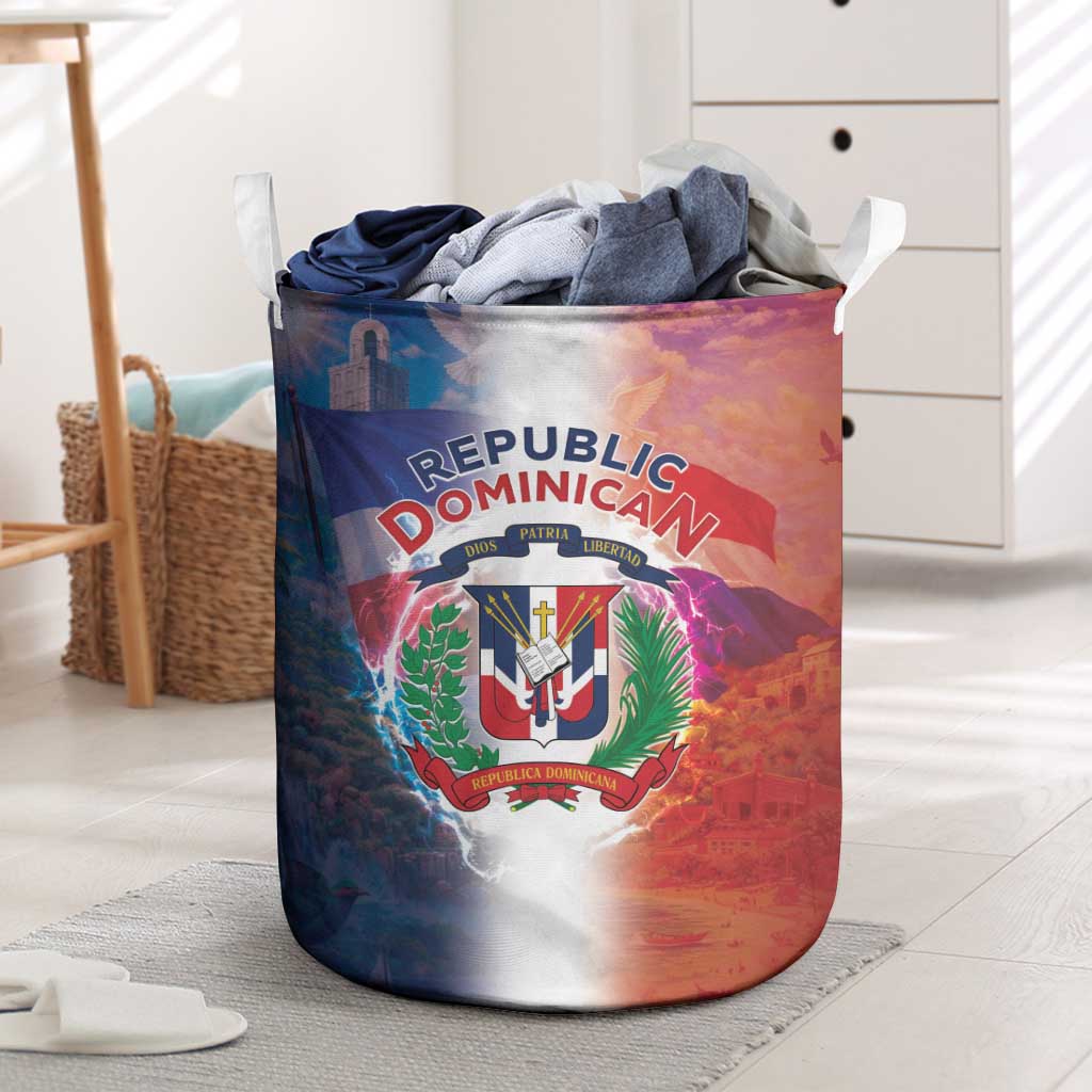 Dominican Republic Laundry Basket Happy Independence Day