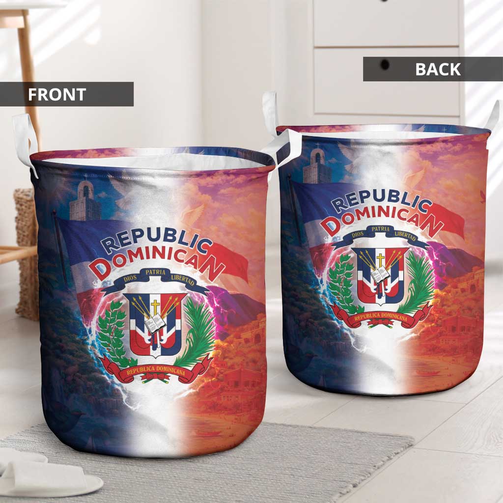 Dominican Republic Laundry Basket Happy Independence Day