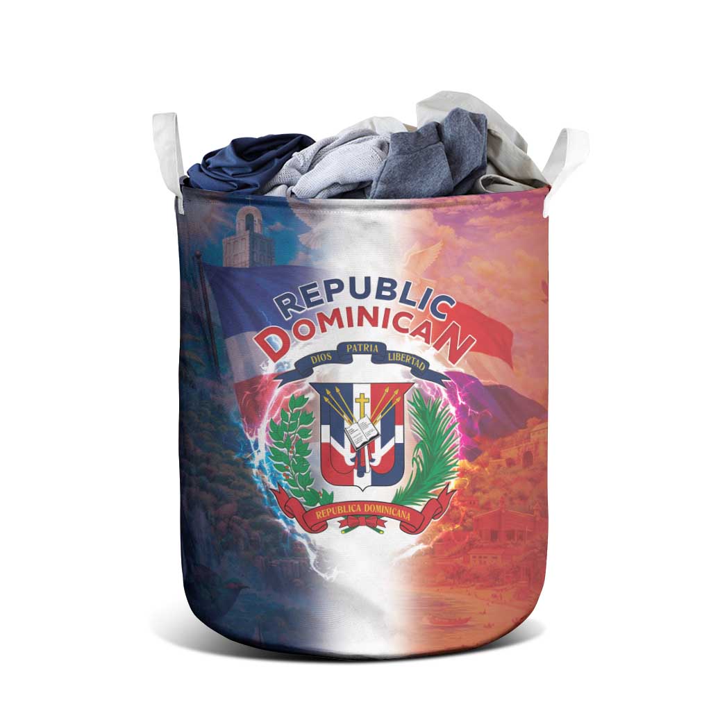 Dominican Republic Laundry Basket Happy Independence Day