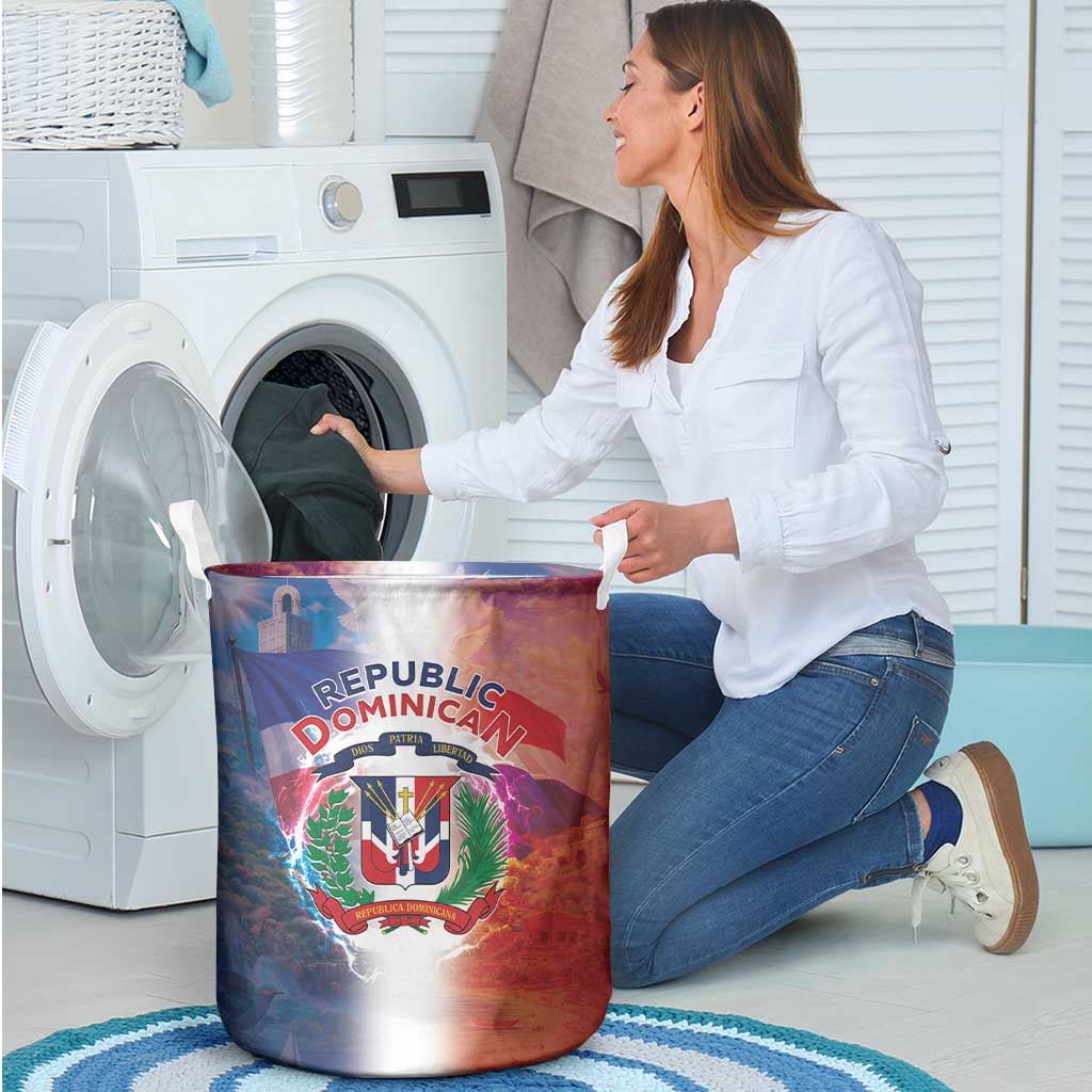 Dominican Republic Laundry Basket Happy Independence Day
