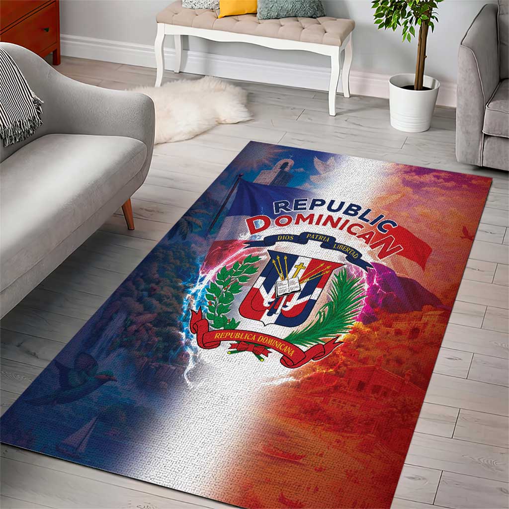 Dominican Republic Area Rug Happy Independence Day