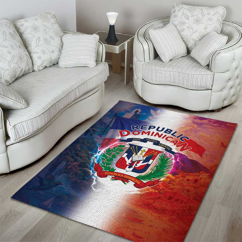 Dominican Republic Area Rug Happy Independence Day