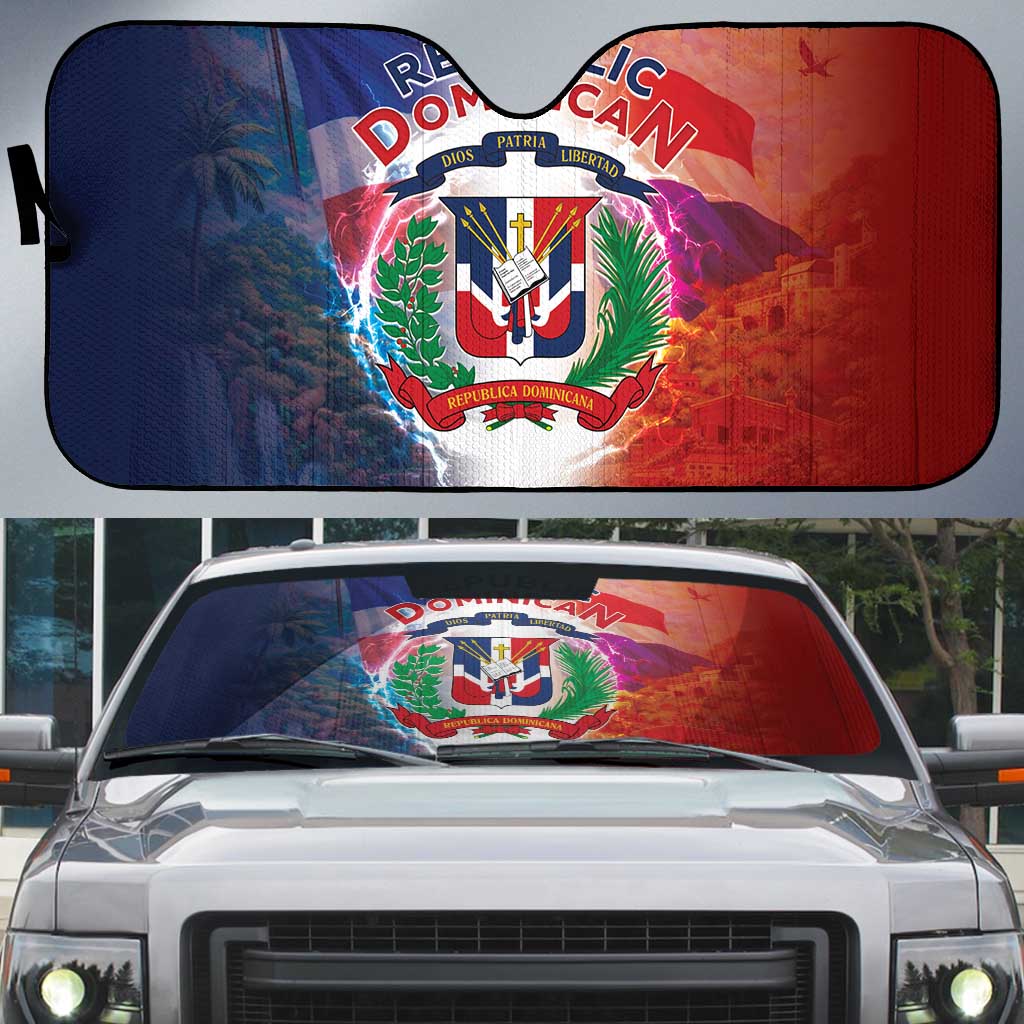 Dominican Republic Auto Sun Shade Happy Independence Day