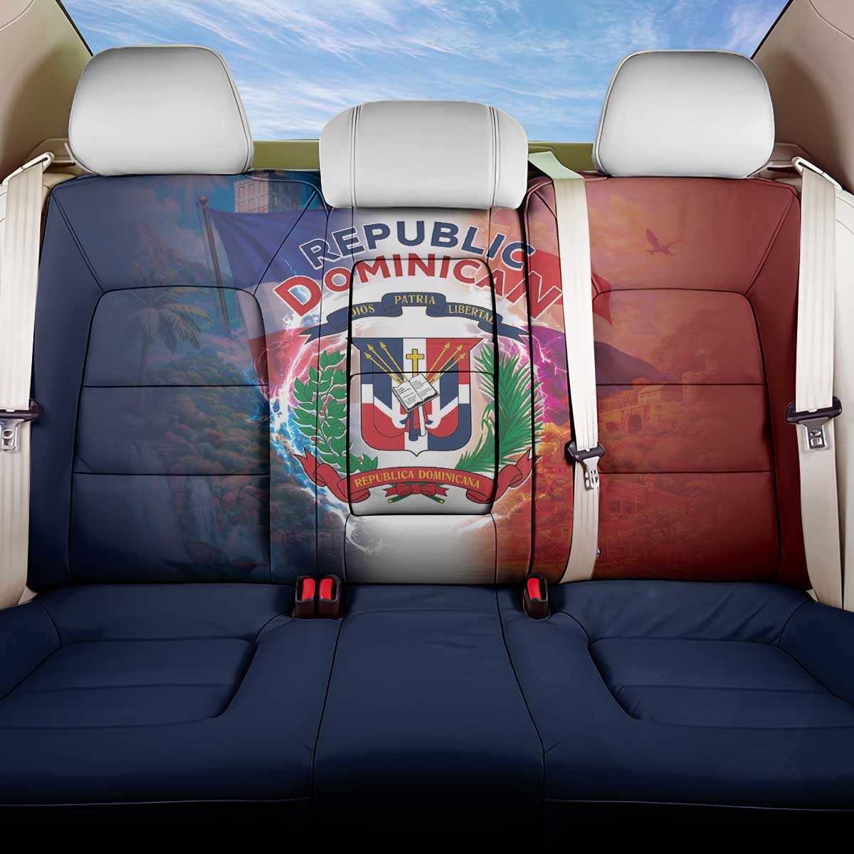 Dominican Republic Back Car Seat Cover Happy Independence Day