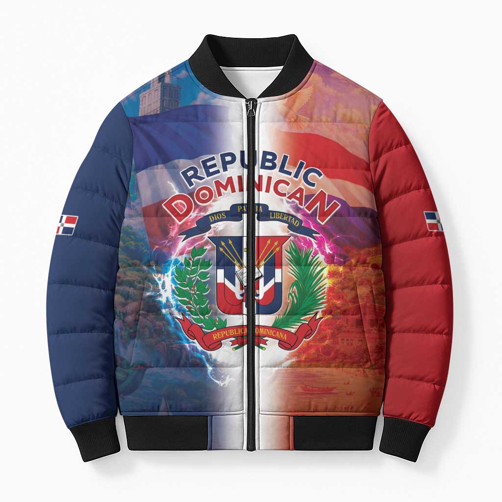 Dominican Republic Bomber Puffer Jacket Happy Independence Day