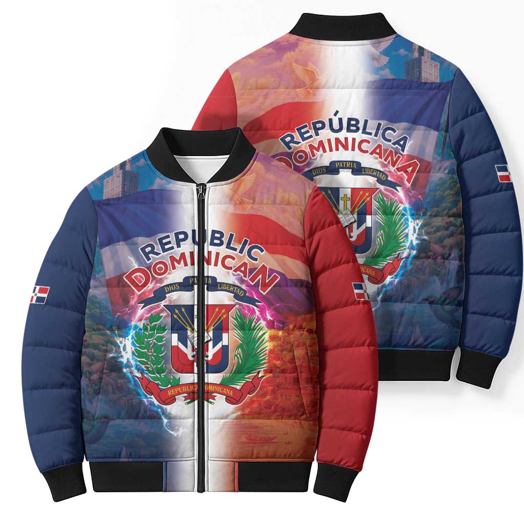 Dominican Republic Bomber Puffer Jacket Happy Independence Day