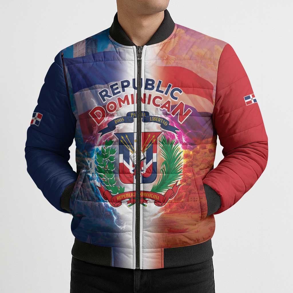 Dominican Republic Bomber Puffer Jacket Happy Independence Day
