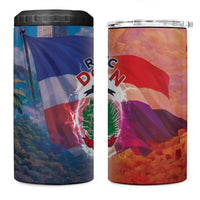 Dominican Republic 4 in 1 Can Cooler Tumbler Happy Independence Day
