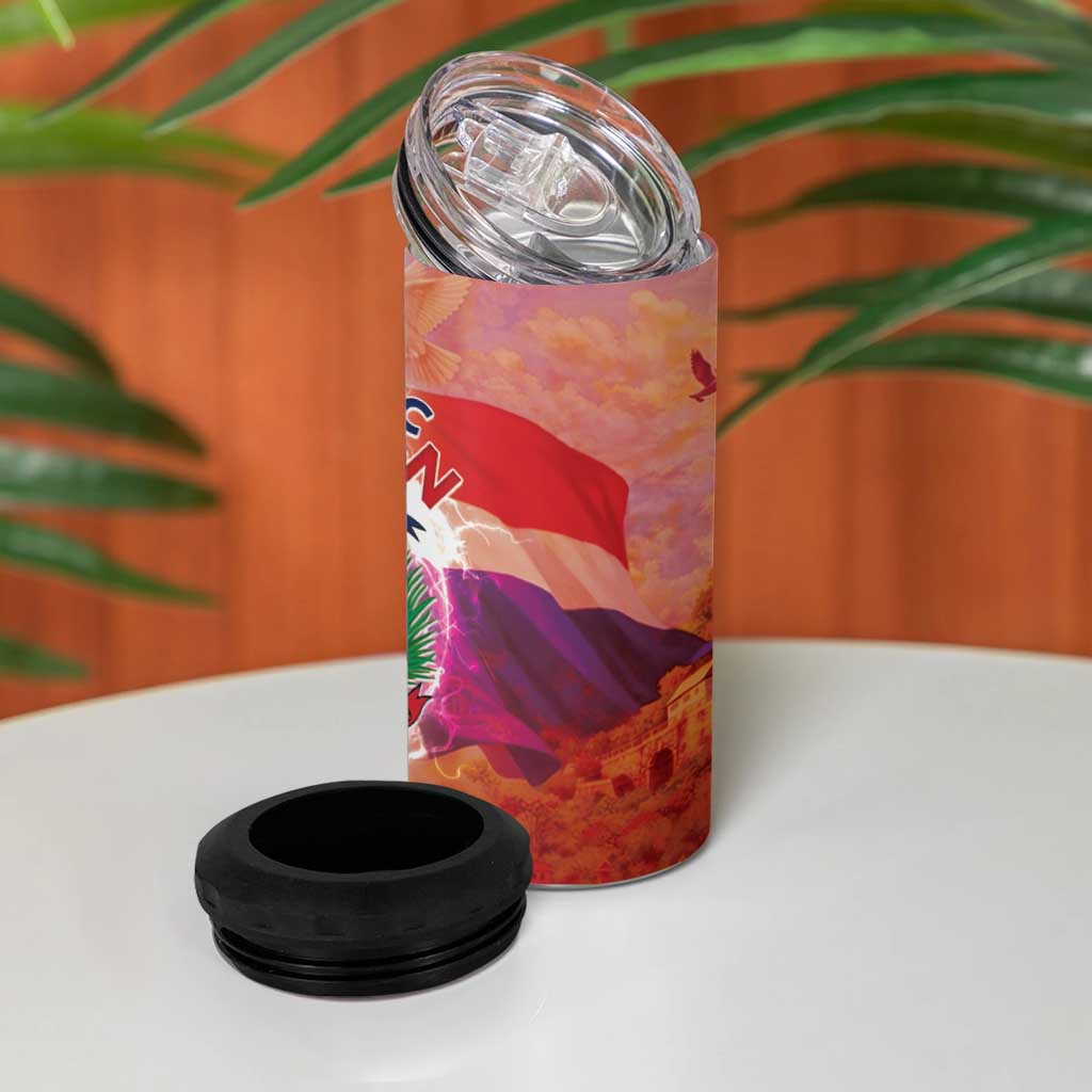 Dominican Republic 4 in 1 Can Cooler Tumbler Happy Independence Day