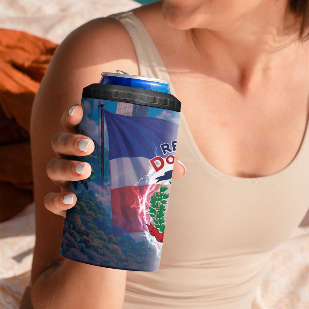 Dominican Republic 4 in 1 Can Cooler Tumbler Happy Independence Day
