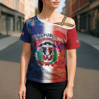 Dominican Republic Cross Shoulder Shirt Happy Independence Day