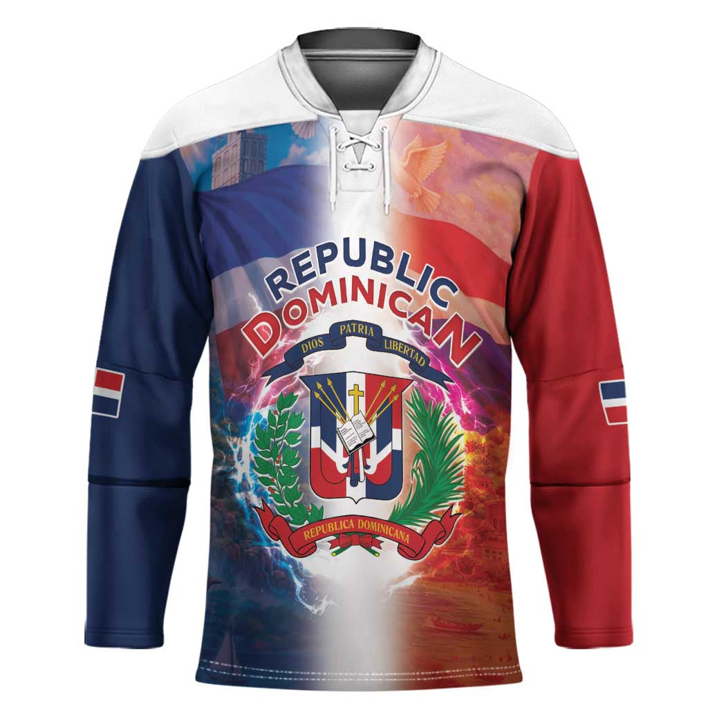 Dominican Republic Hockey Jersey Happy Independence Day