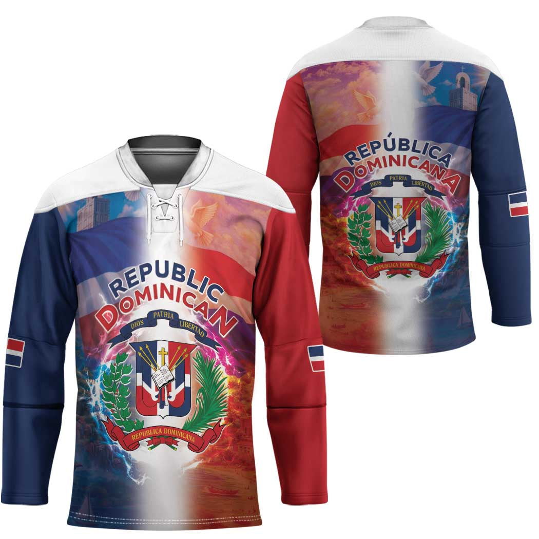 Dominican Republic Hockey Jersey Happy Independence Day