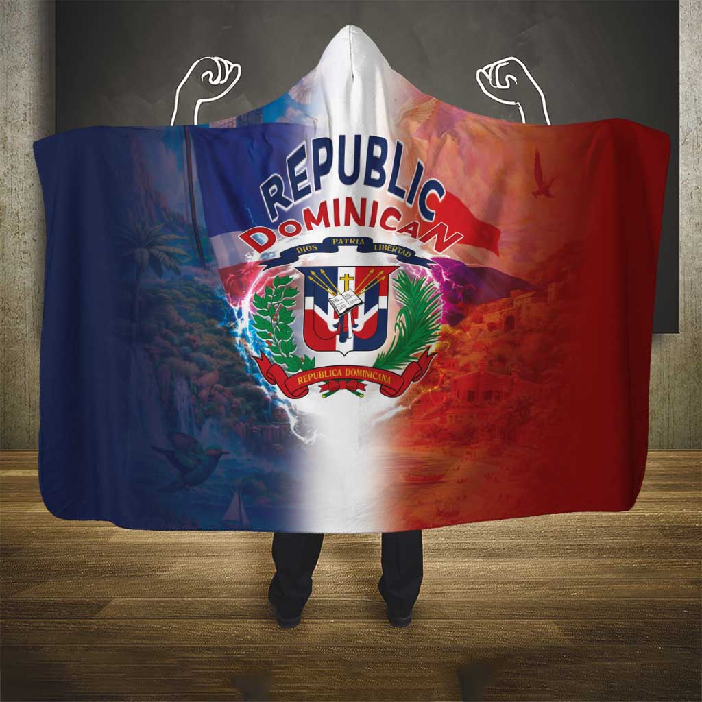 Dominican Republic Hooded Blanket Happy Independence Day