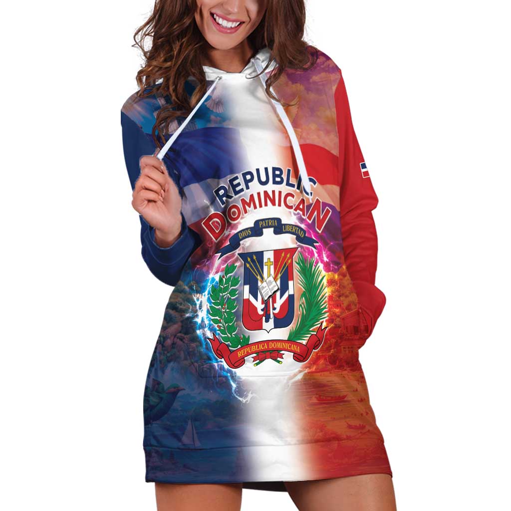 Dominican Republic Hoodie Dress Happy Independence Day