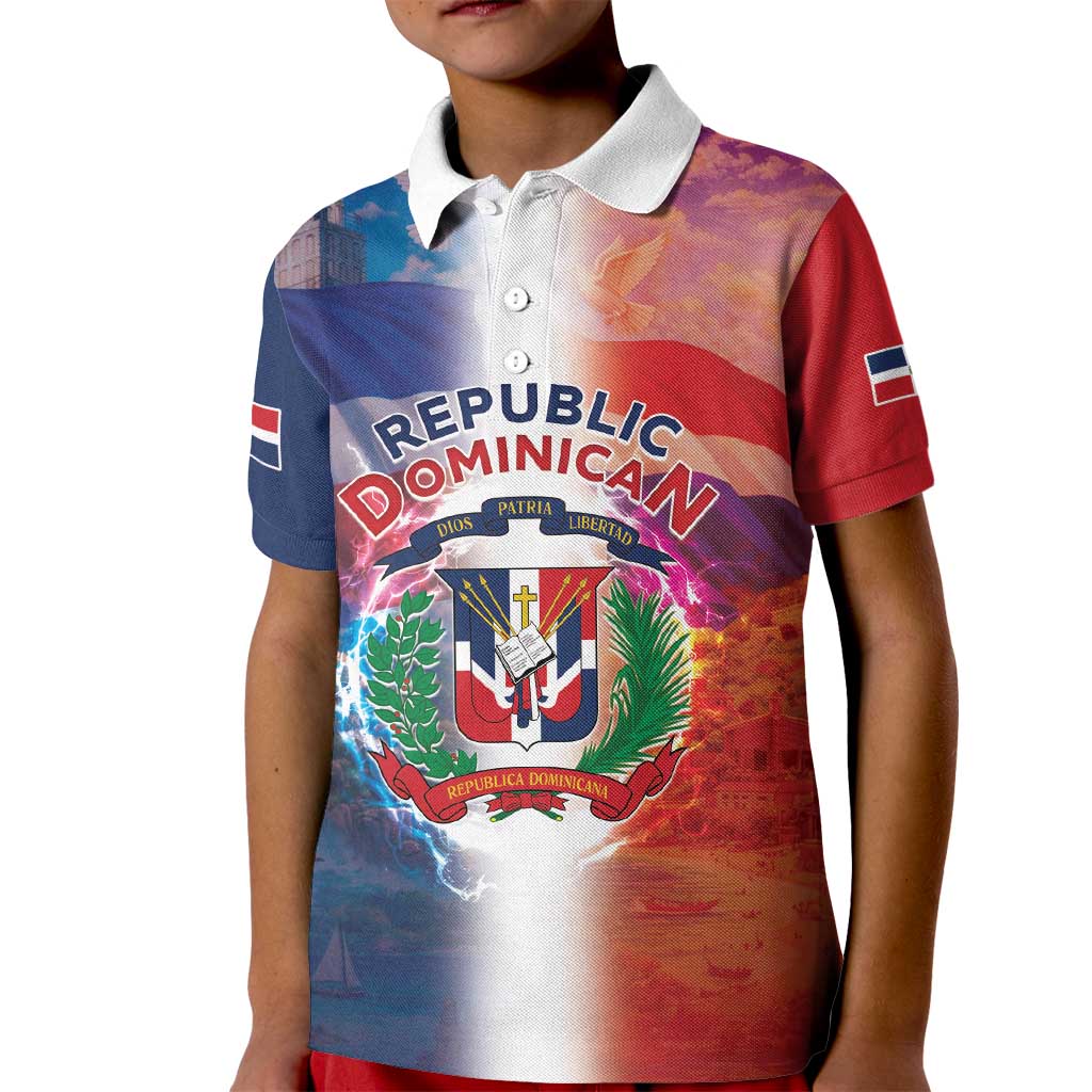 Dominican Republic Kid Polo Shirt Happy Independence Day