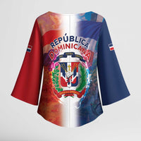Dominican Republic Kimono Sleeve Blouse Happy Independence Day