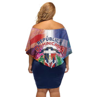 Dominican Republic Off Shoulder Short Dress Happy Independence Day