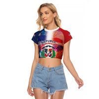 Dominican Republic Raglan Cropped T Shirt Happy Independence Day