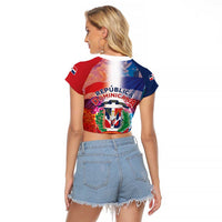 Dominican Republic Raglan Cropped T Shirt Happy Independence Day