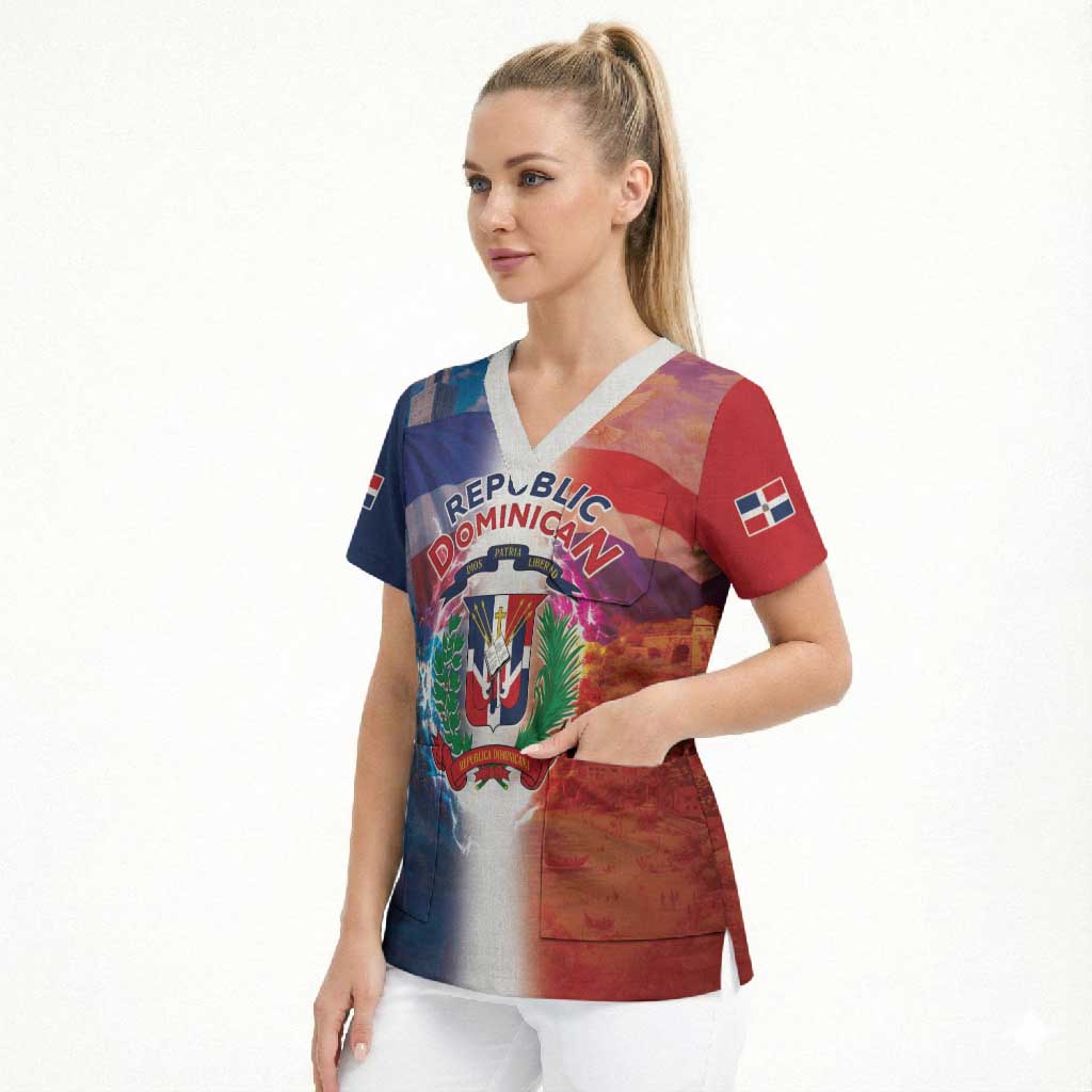 Dominican Republic Scrub Top Happy Independence Day