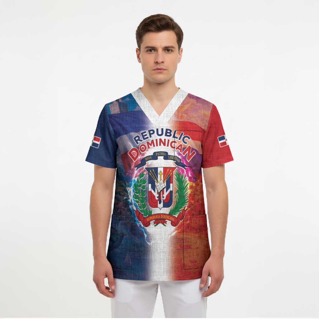 Dominican Republic Scrub Top Happy Independence Day