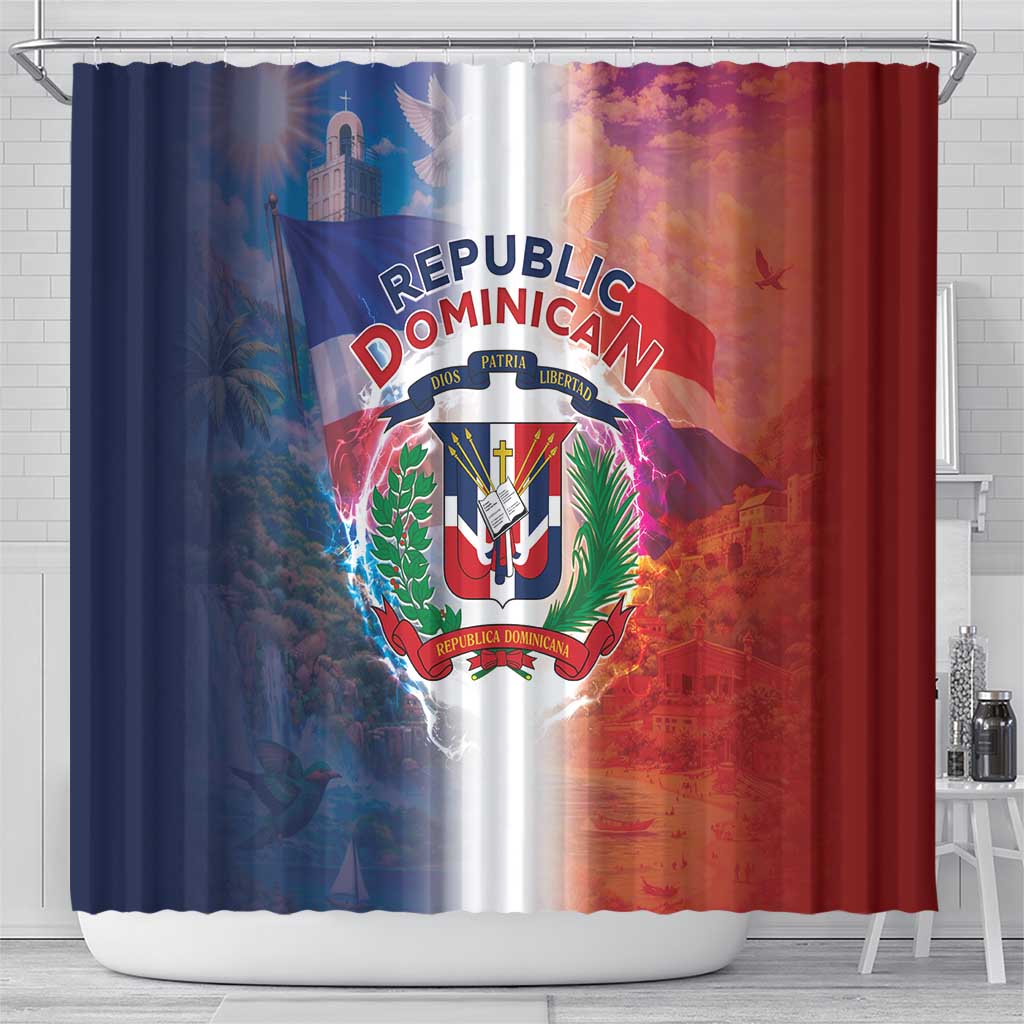 Dominican Republic Shower Curtain Happy Independence Day