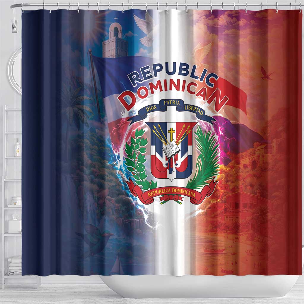 Dominican Republic Shower Curtain Happy Independence Day